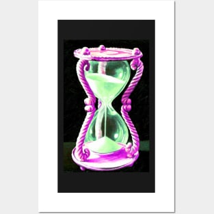 Pretty Sand timer hourglass - neon pink Posters and Art